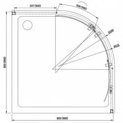 Душевой уголок Aquanet Alfa NAA2142 90x90, R550, прозрачное стекло